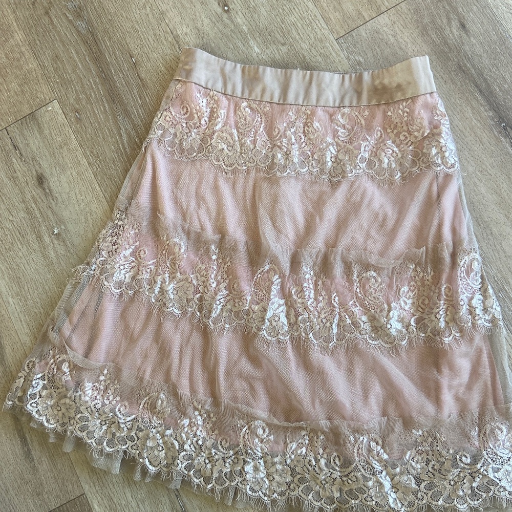 Champagne Nude lace skirt